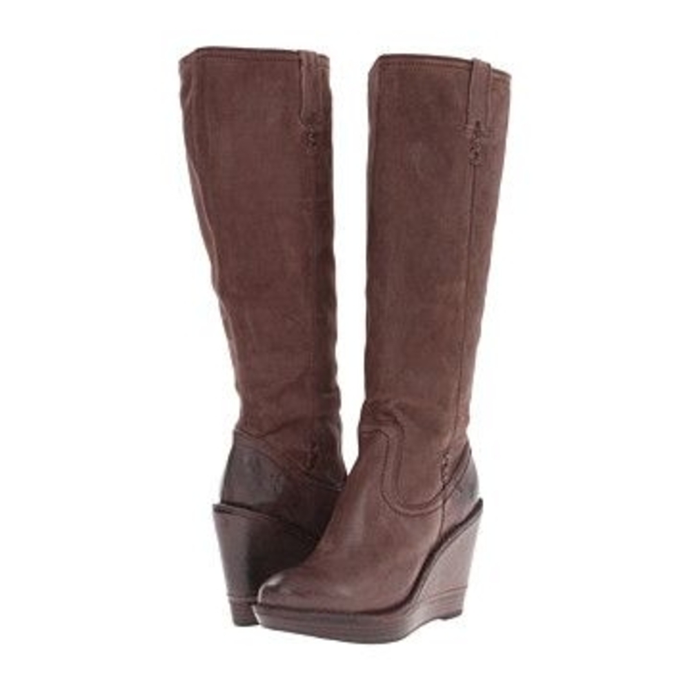 Frye Paige x Stitch Wedge Boots - Size 8
